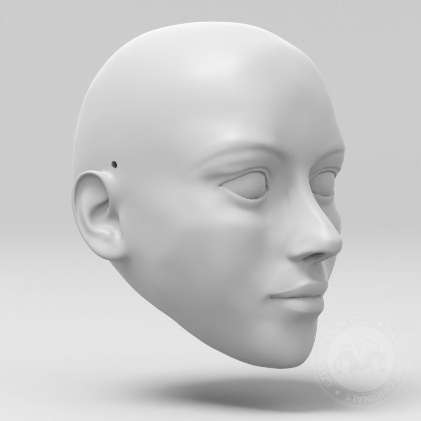 Modello 3D della testa di una ballerina