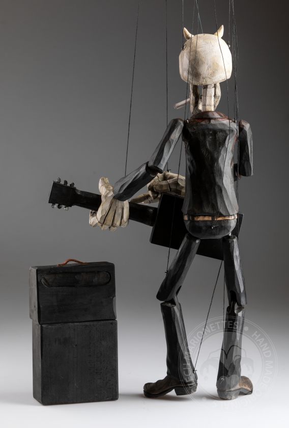 Rockstar - Handgeschnitzte Marionette aus Holz