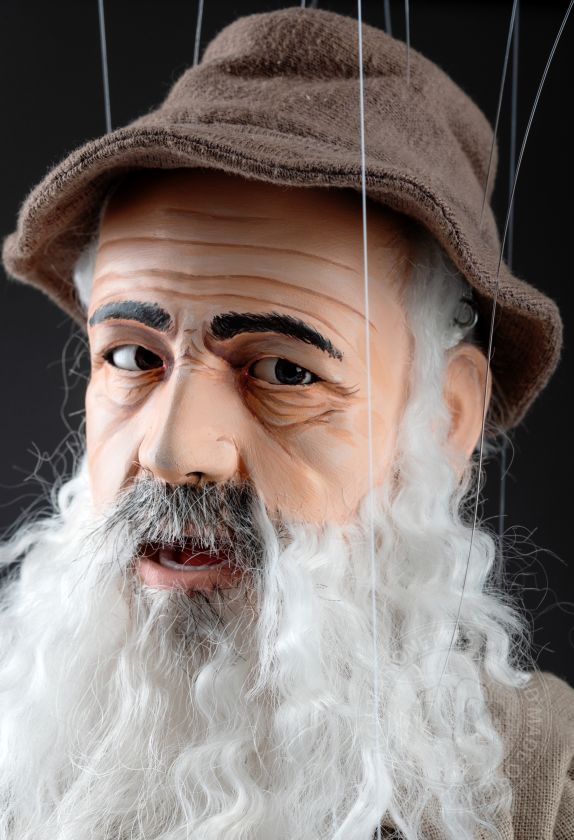Claude Monet - Custom-made marionette with a movable mouth and eyes