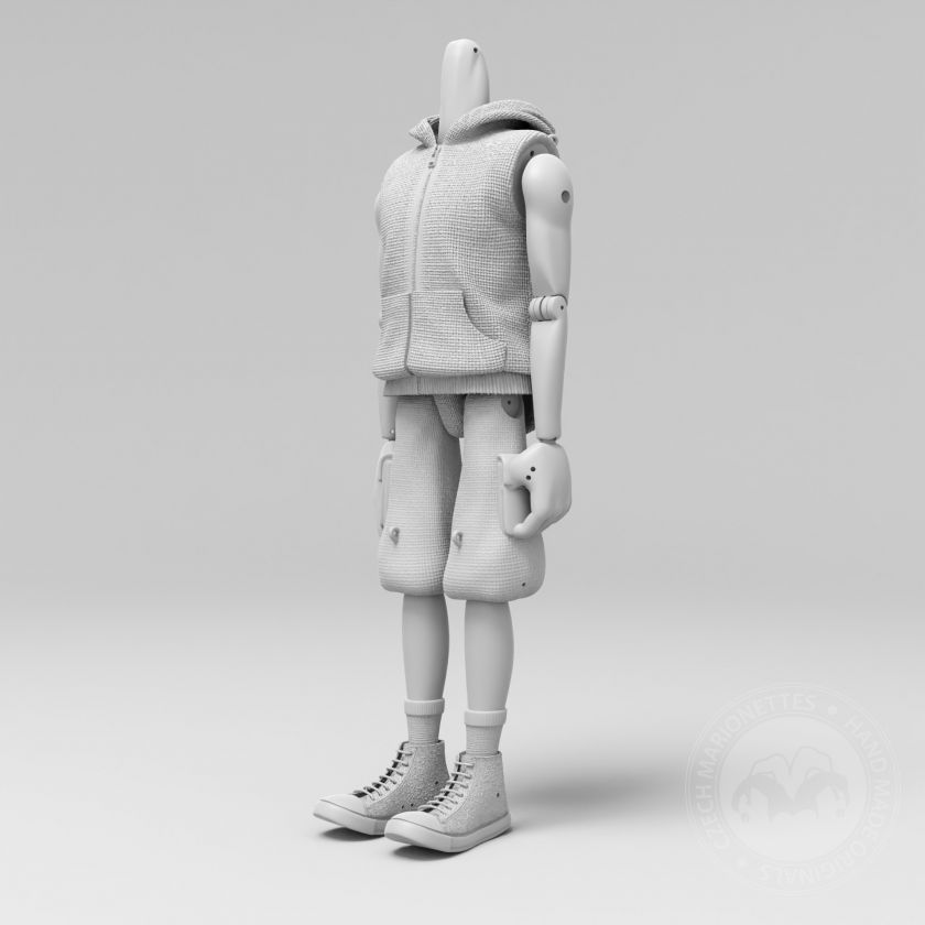 Body model with vest for 3D printing