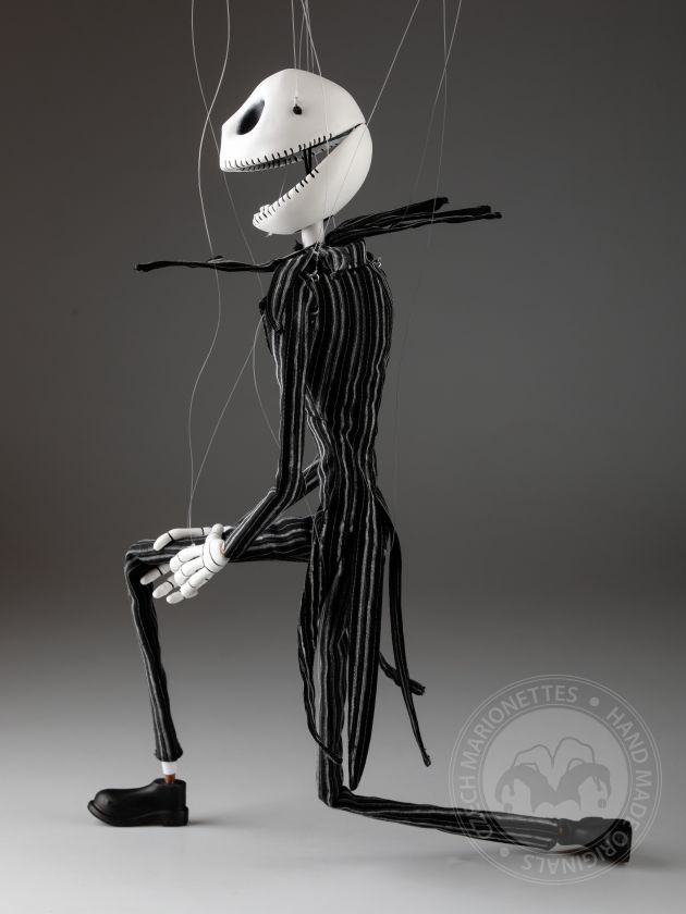 Jack Skellington – Maßgeschneiderte Marionette 60 cm, beweglicher Mund