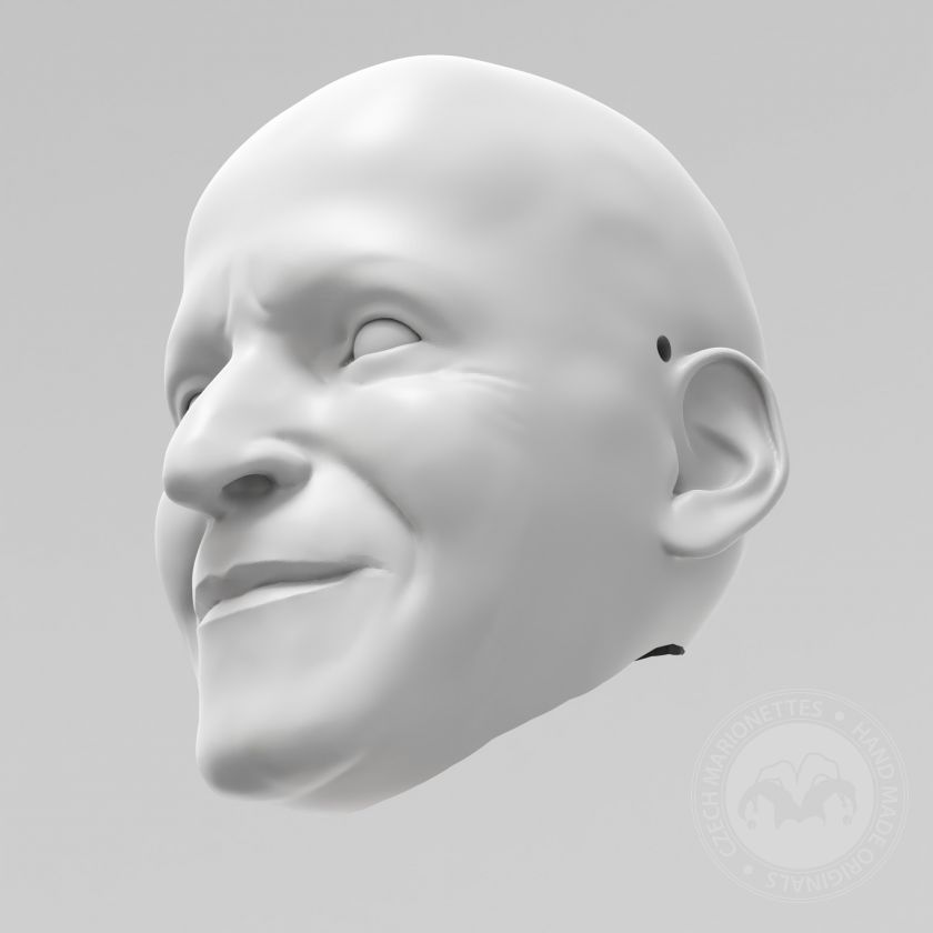 Modello 3D della testa di un uomo