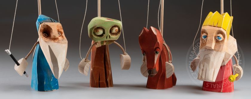Zombie - Marionnette debout en bois sculptée à la main