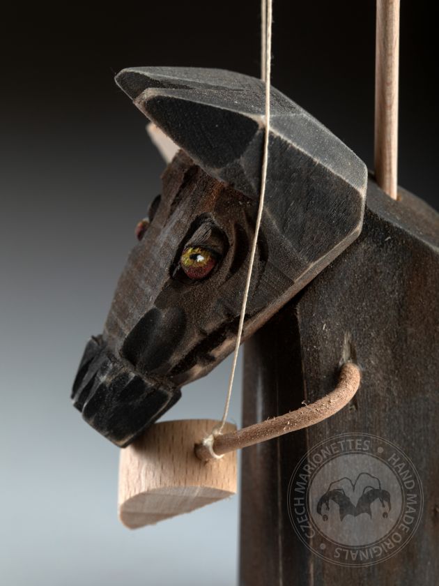 Wolf - Wooden Hand-carved Standing Puppet