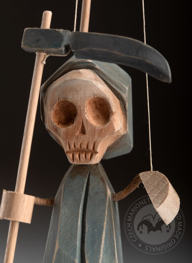 Death - Wooden Hand-carved Standing Puppet