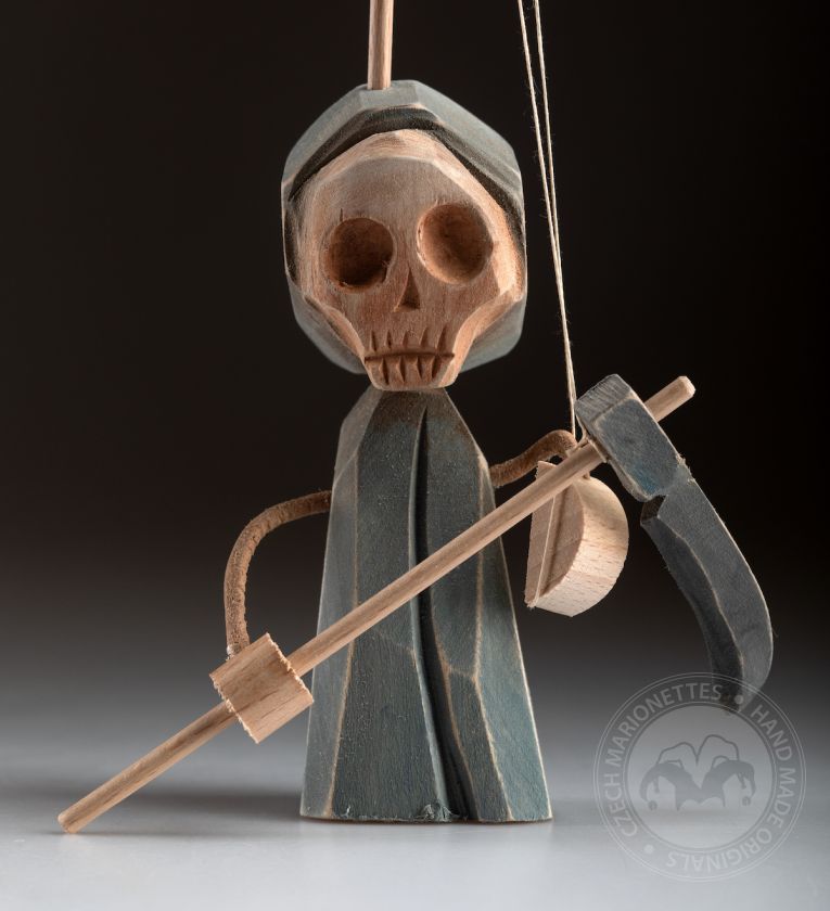 Death - Wooden Hand-carved Standing Puppet