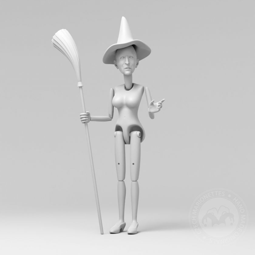 witch, puppet for 3D printing