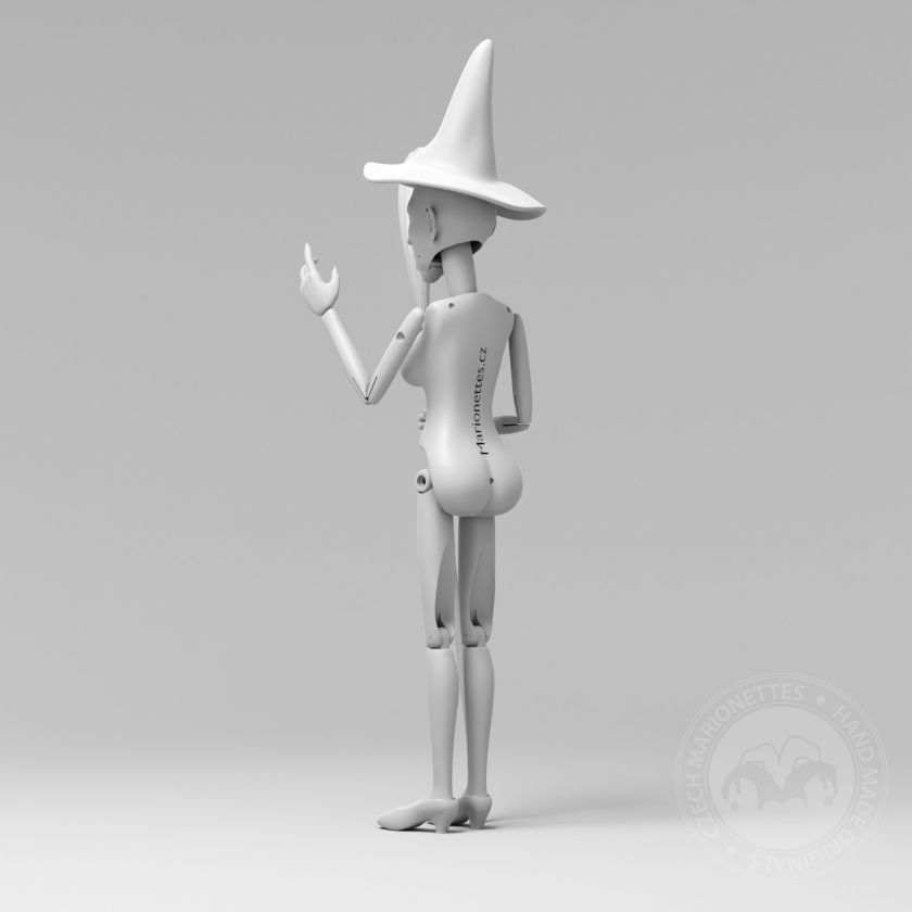 witch, puppet for 3D printing