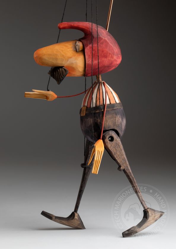Zwerg - Handgeschnitzte Marionettenpuppe aus Holz