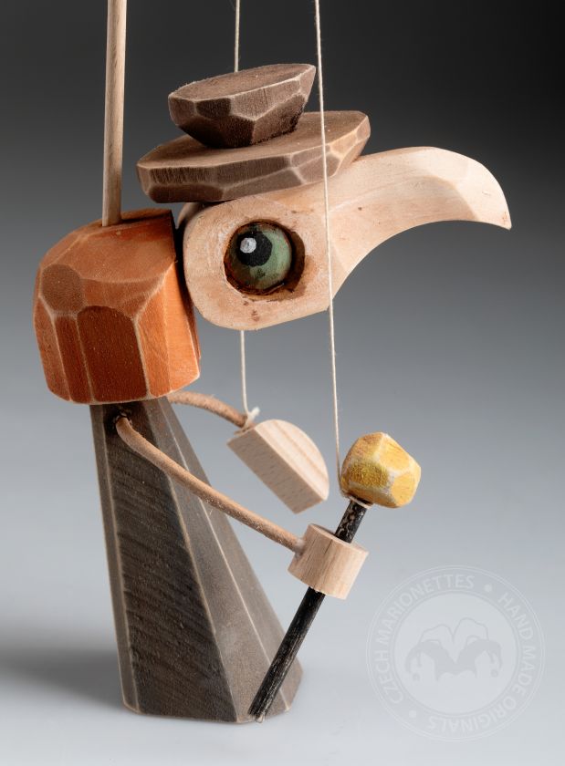 Plague Doctor - Wooden hand-carved Standing Puppet