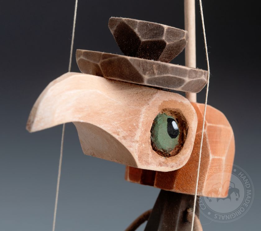 Plague Doctor - Wooden hand-carved Standing Puppet