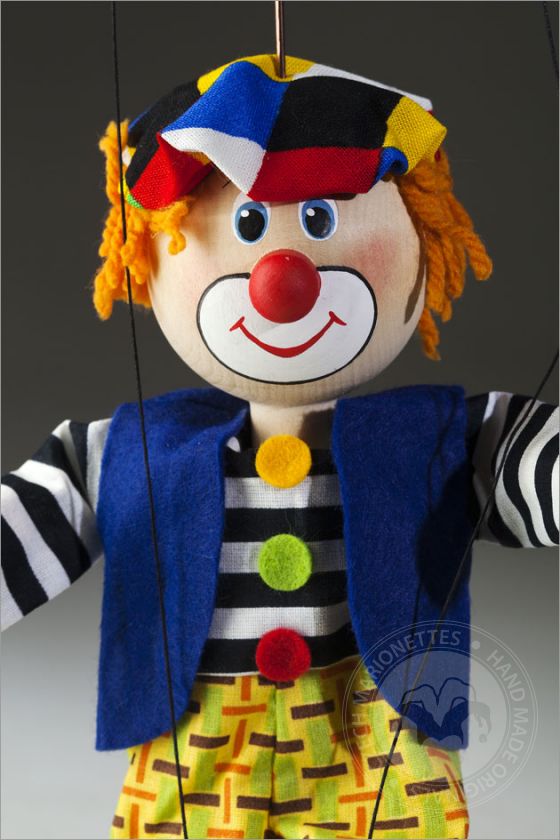 Coloured beret Clown Marionette