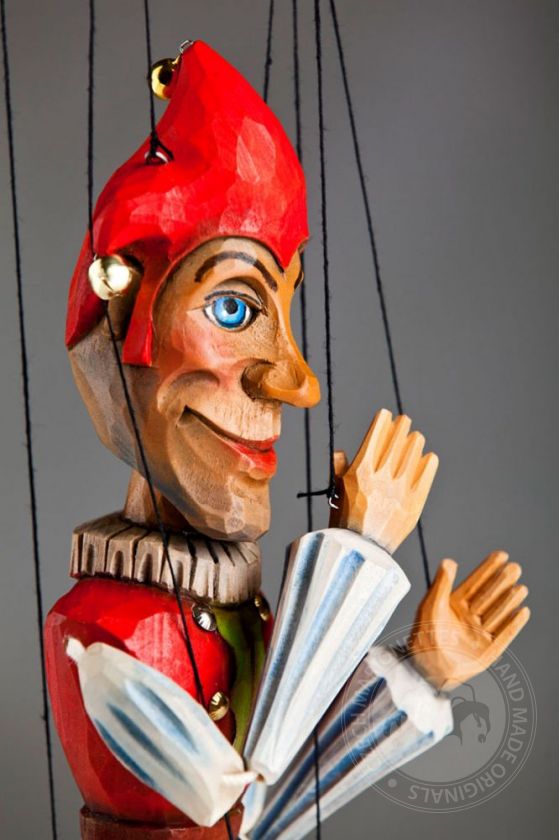 Jester Junior Marionette hand-carved of a linden wood