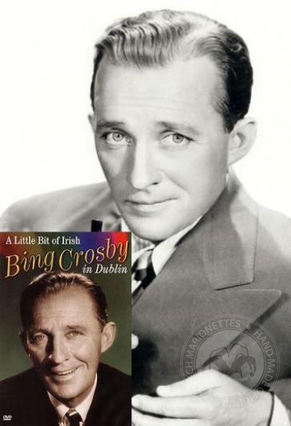 Bing Crosby – vyřezávaná loutka podle fotografie