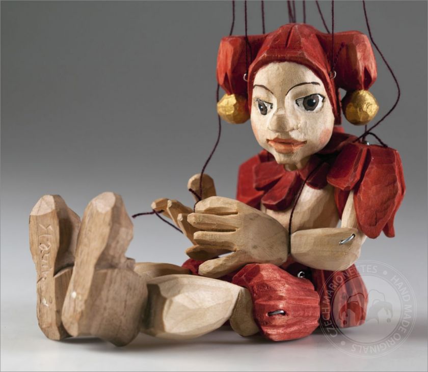 Jester hand-carved marionette (S Size)