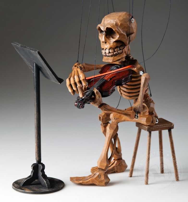 Knochenmann Geigenspieler Puppe