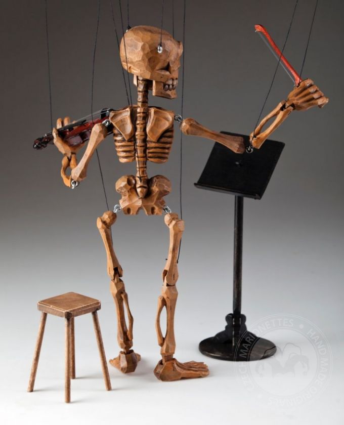 Skeleton Violin Player Marionette
