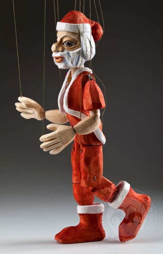 Santa Clause Hand Carved Marionette Puppet L Size