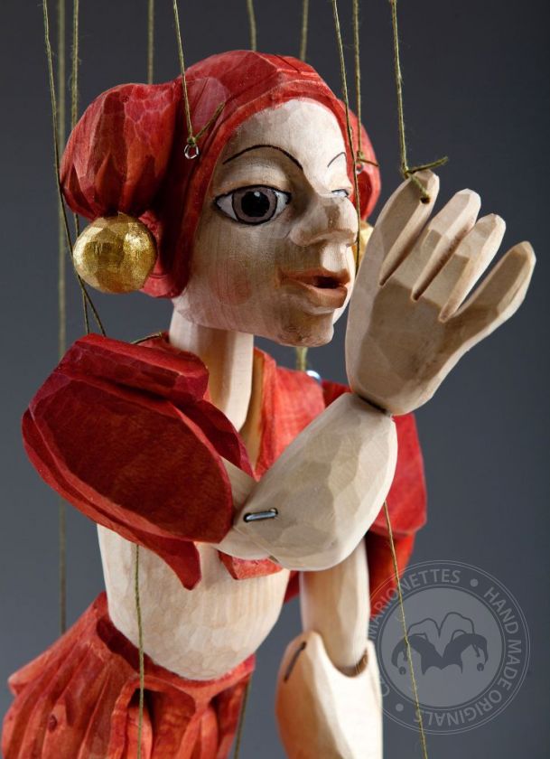 handmade from CZECH REPUBLIC 16 inches tall wooden marionette JESTER 