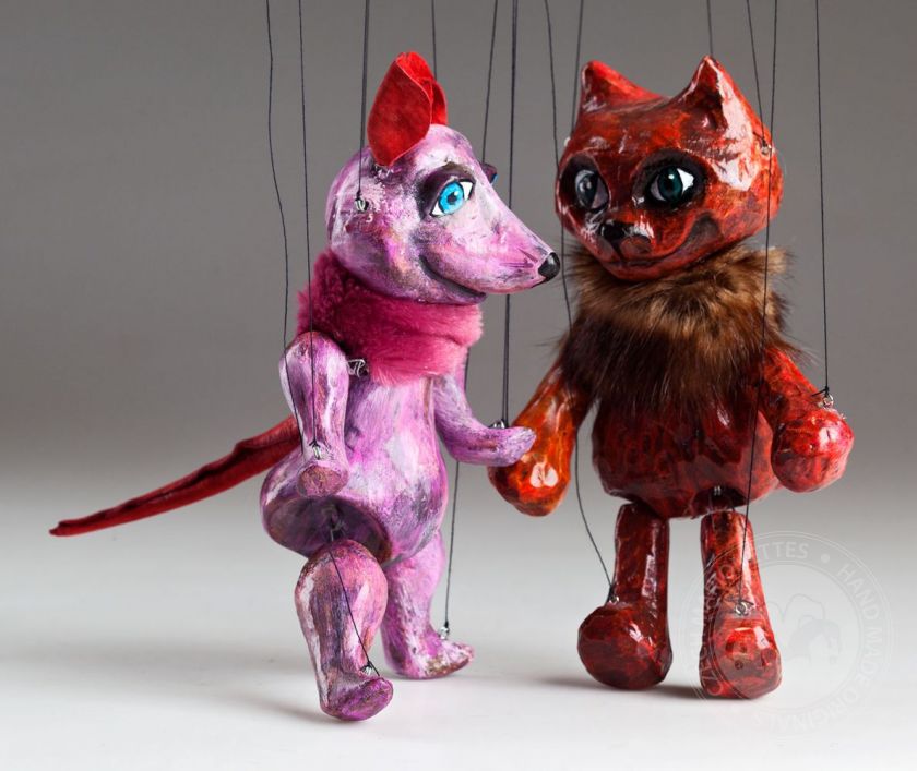 Cat and Mouse Czech Marionettes