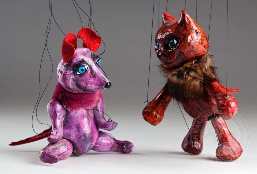 Cat and Mouse – awesome ceramic puppets