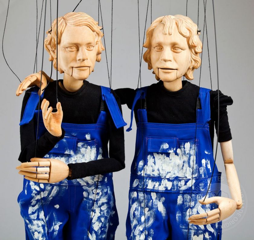 Wooden Twins Marionettes by a photos (the price is for 1 marionette puppet)