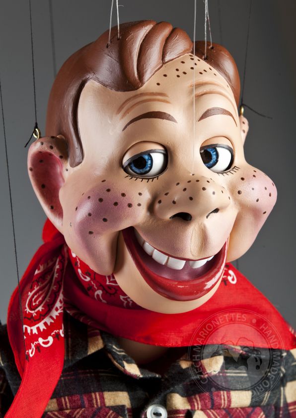 Howdy Doody, Inspector and Mister Bluster! Replicas of famous puppets from the mid-twentieth century