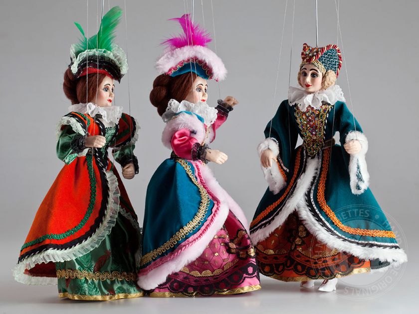 Three Charming Ladies Marionettes