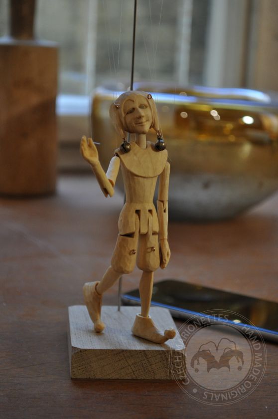 The smallest Jester marionette in the world - Jester precisely hand-carved from a linden wood