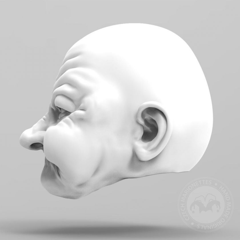 3D Model of a kind grandma's head for 3D printing