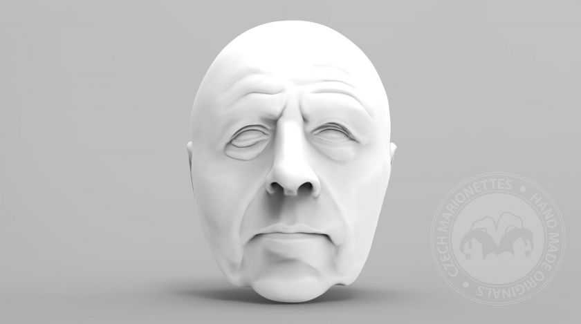3D Model hlavy staršího solidního pána pro 3D tisk