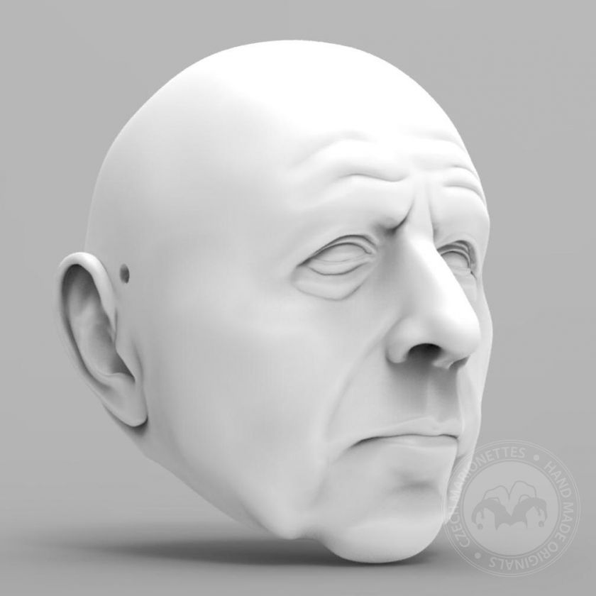 3D Model hlavy staršího solidního pána pro 3D tisk