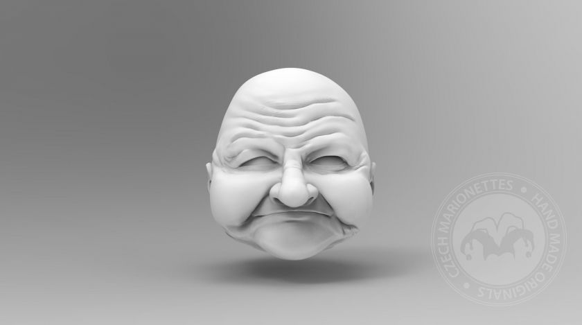 Very old man head model for 3D printing