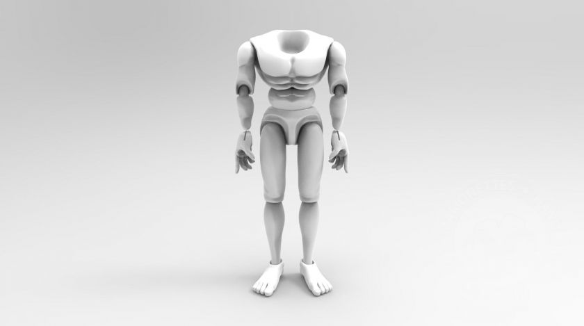 3D Model of a wrestler's body for 3D print