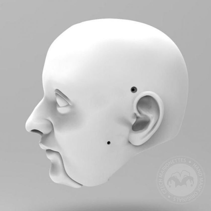 3D Model of young man's head for 3D print 150 mm