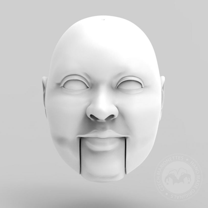 3D Model hlavy tlustého muže/ženy  pro 3D tisk 135 mm