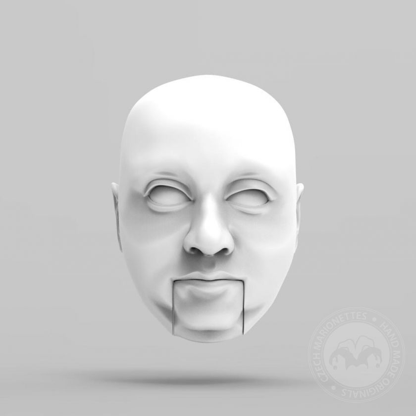 3D Model hlavy muže s dvojitou bradou pro 3D tisk 130 mm