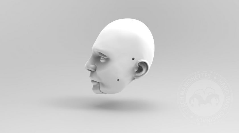 3D Model of a calm man's head for 3D print