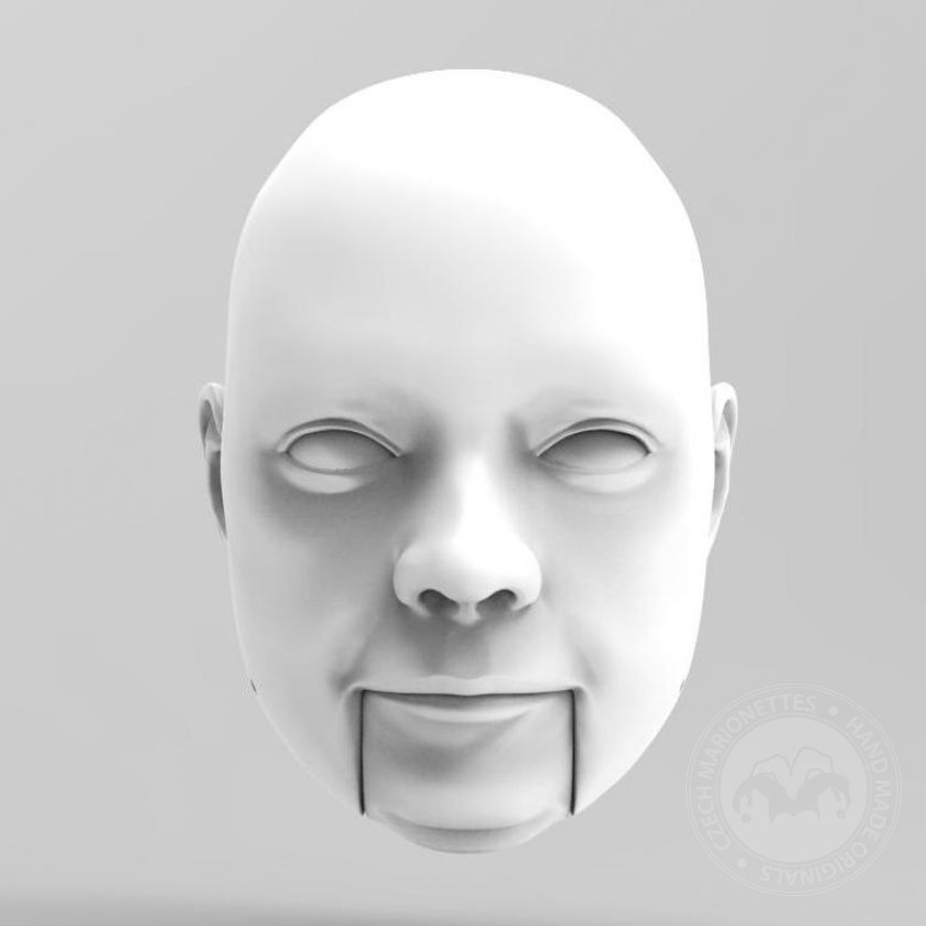 3D Model of middle-aged man's head for 3D print