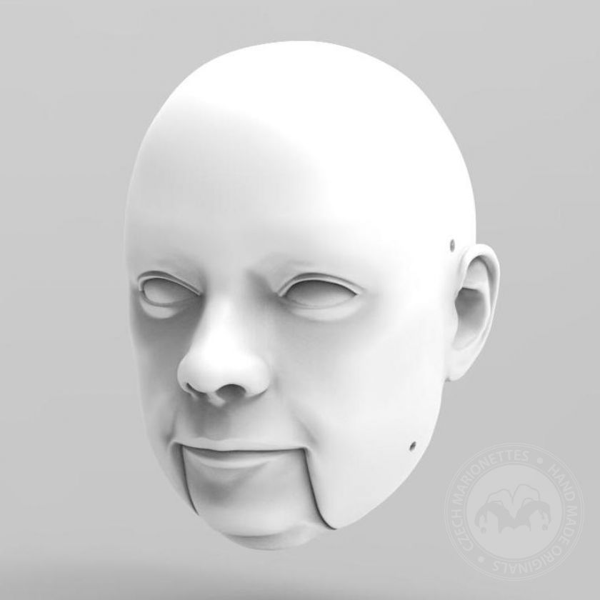 3D Model of middle-aged man's head for 3D print