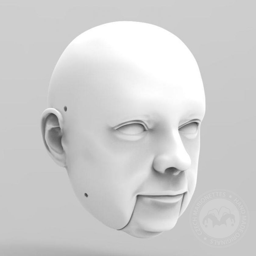 3D Model hlavy muže ve středním věku pro 3D tisk