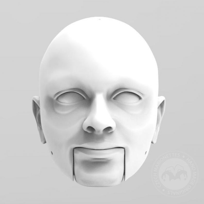 3D Modèle de tête d'homme avec le visage rond pour l'impression 3D