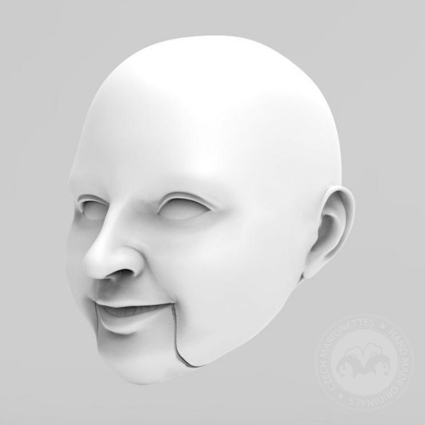 3D Model hlavy smějící se ženy pro 3D tisk
