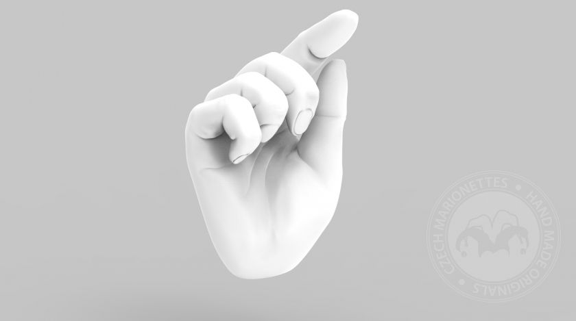 3D Model rukou v gestu pro 3D tisk