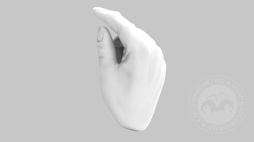 3D Model rukou v gestu pro 3D tisk