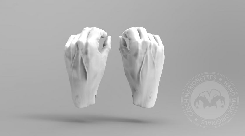 3D Model rukou v gestu spojených prstů pro 3D tisk