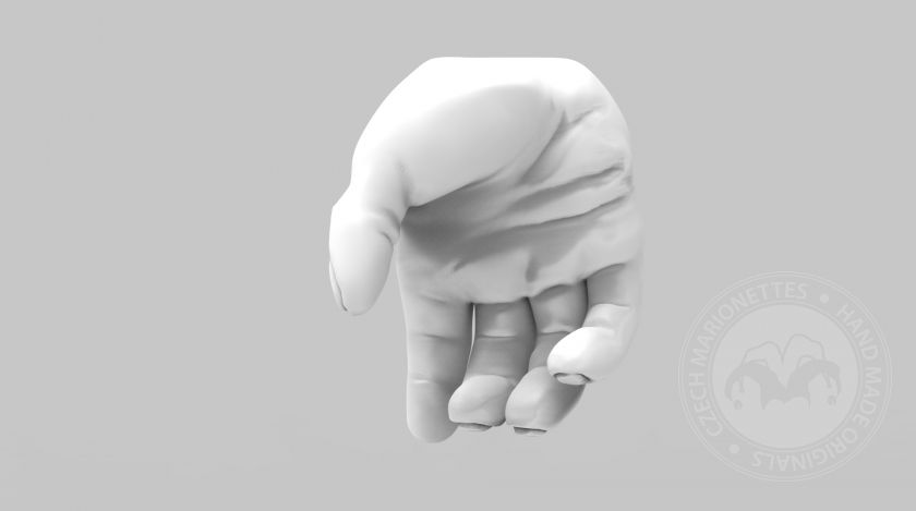 Greifen Hand 3D Modell der fetter Hände  für den 3D-Druck