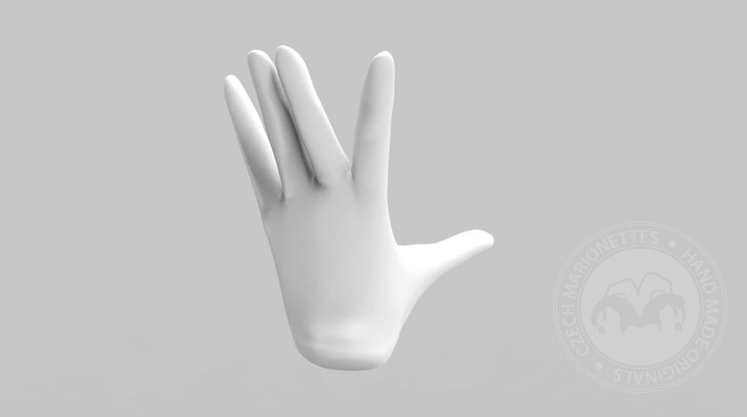 Greifen Hand 3D Modell der Hände mit gestreckte Finger für den 3D-Druck