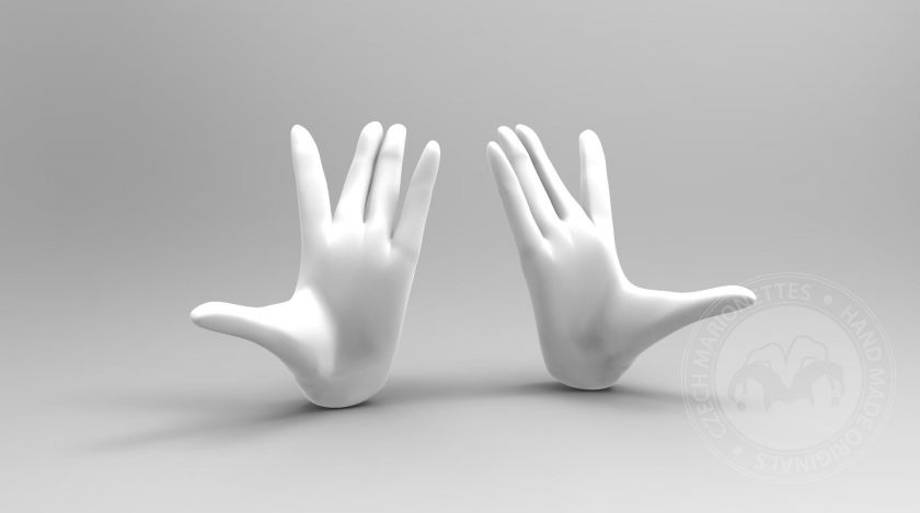3D Model of hand with stretched fingers for 3D print