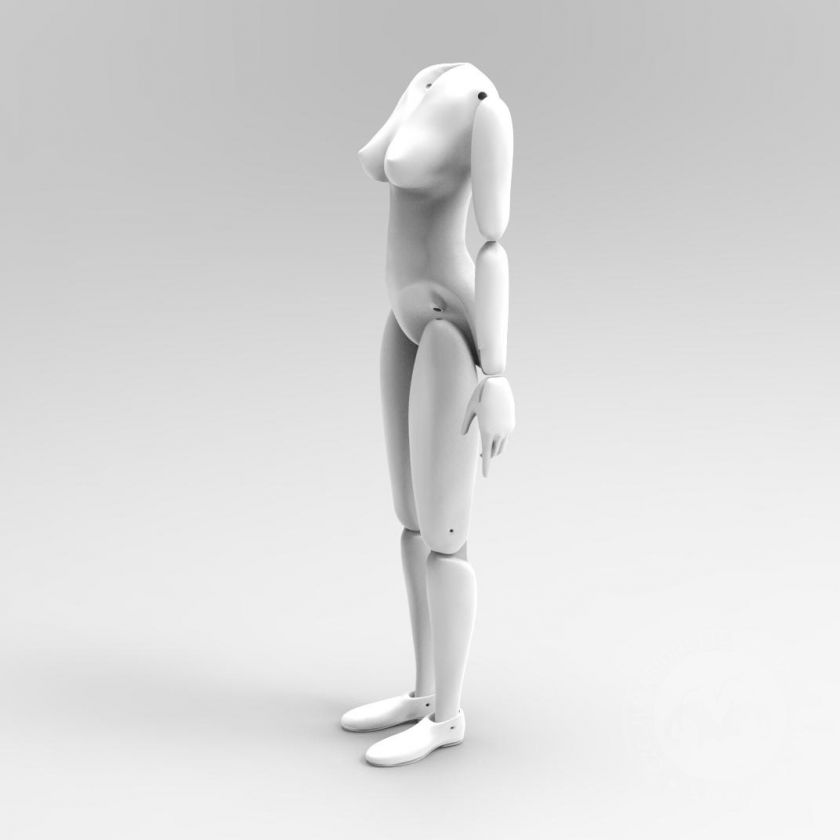 3D Model těla ženy pro 3D tisk pro loutku cca 60 cm